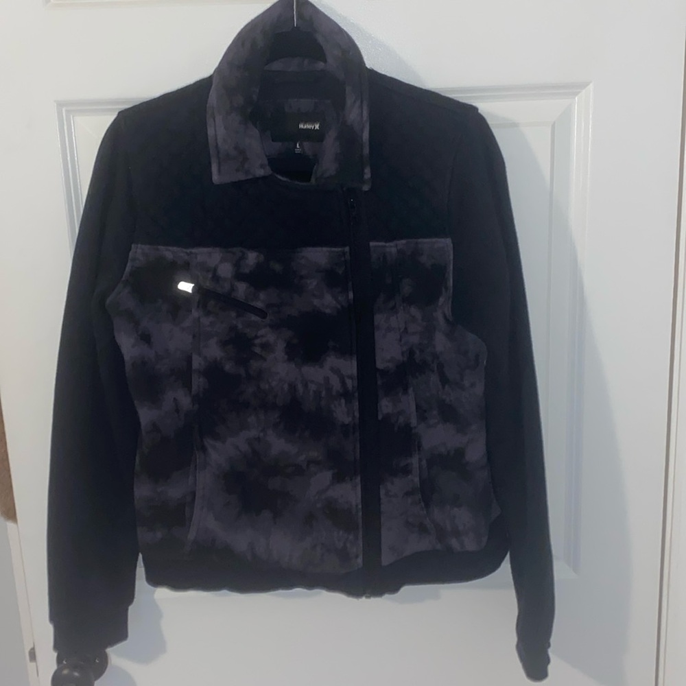 hurly sweatshirt jacket zip up size large
